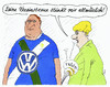 Cartoon: in wolfsburg (small) by Andreas Prüstel tagged vw,abgaswerte,betrug,usa,vfl,wolfsburg,fan,fußballverein,bundesliga,cartoon,karikatur