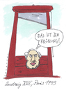 Cartoon: letzter gedanke (small) by Andreas Prüstel tagged französischerevolution,paris,könig,ludwigxvi,guillotine