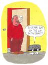 Cartoon: raten (small) by Andreas Prüstel tagged tod rauchen wohnungstür