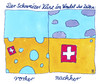 Cartoon: schweizer entwicklung (small) by Andreas Prüstel tagged schweiz,referendum,zuwanderung,einwanderungsbeschränkung,schweizer,käse,käselöcher,cartoon,karikatur,andreas,pruestel