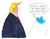 Cartoon: twittrig (small) by Andreas Prüstel tagged usa trump syrien raketeneinsatz drohung relativierung twitter cartoon karikatur andreas pruestel