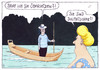 Cartoon: übersetzen (small) by Andreas Prüstel tagged übersetzer,dolmetscher,übersetzen,fährmann,fluß,cartoon,karikatur,andreas,pruestel