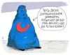 Cartoon: verweigerung (small) by Andreas Prüstel tagged afd,bundestagswahl,fremdenfeindlichkeit,muslima,burka,islam,cartoon,karikatur,andreas,pruestel
