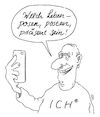 Cartoon: welch leben! (small) by Andreas Prüstel tagged internet,soziale,netzwerke,posen,posten,präsenz,influenzer,selfie,cartoon,karikatur,andreas,pruestel