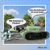 Cartoon: Wir kommen in Frieden (small) by uruc-art tagged krieg,frieden,außerirdische,ufo,usa,lügen,böse,schuhe,panzer,soldat,waffe,tank,politik