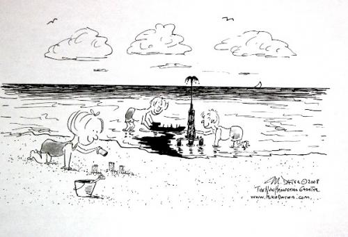 Cartoon: off shore shenanigans (medium) by Mike Dater tagged off,shore,oil,drilling