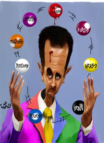 Cartoon: Bashar Alassad (medium) by handren khoshnaw tagged khoshnaw,handren