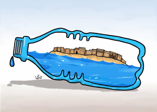 Cartoon: Erbil drowned in 5 cm of rain (medium) by handren khoshnaw tagged handren,khoshnaw,erbil,rain,drowned,sinked,sweres
