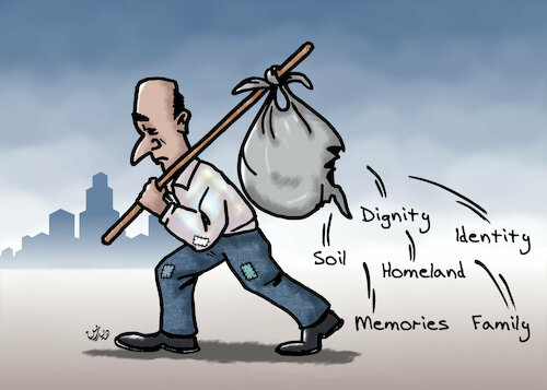 Cartoon: immigrants and refugees cartoon (medium) by handren khoshnaw tagged handren,khoshnaw,immigrants,refugees,homeless