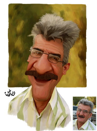 Cartoon: Mustafa Ahmed (medium) by handren khoshnaw tagged handren,khoshnaw
