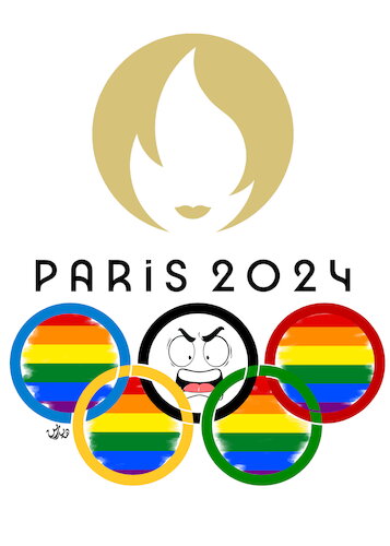 Cartoon: Paris Olympics 2024 (medium) by handren khoshnaw tagged handren,khoshnaw,paris2024,olympics,sports,immorality