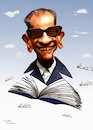 Cartoon: caricature of Naguib Mahfouz (small) by handren khoshnaw tagged handren,khoshnaw,caricature,naguib,mahfouz,writer,egypt