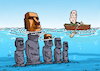 Cartoon: Protecting cultural heritage (small) by handren khoshnaw tagged handren khoshnaw cartoon caricature culture heritage antiquities history monuments moai