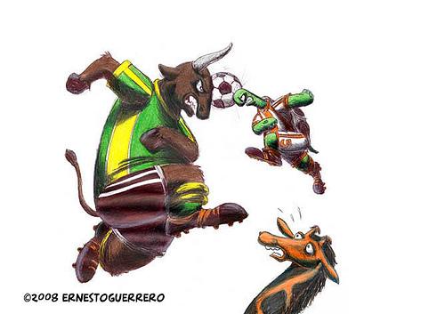 Cartoon: futbol (medium) by ernesto guerrero tagged nature,sports