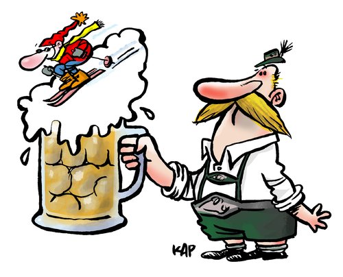 Cartoon: Oktoberfest I (medium) by kap tagged oktoberfest,illustration,oktoberfest,bier,biere,alkohol,saufen,trinken,dirndl,frau,frauen,münchen,gipfel