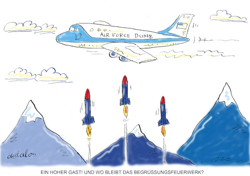 Cartoon: Begrüßung (medium) by astaltoons tagged trump,davos,trump,davos