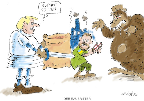 Cartoon: Der Raubritter (medium) by astaltoons tagged trump,ukraine,krieg,trump,ukraine,krieg