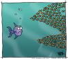 Cartoon: Strength in Numbers. (small) by JohnBellArt tagged cartoon fish ocean
