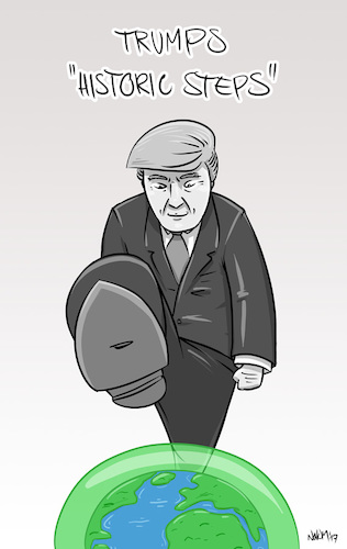 Cartoon: Historic steps (medium) by INovumI tagged trump,obama,climate,change,coal