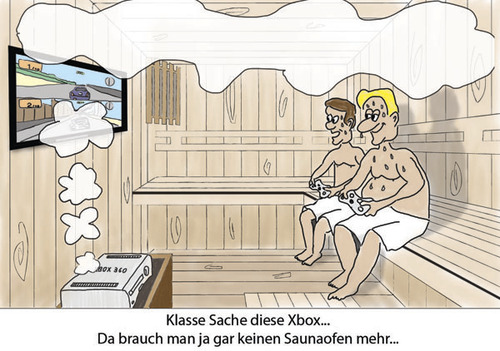 Cartoon: Xbox Sauna (medium) by noseart tagged sauna,xbox
