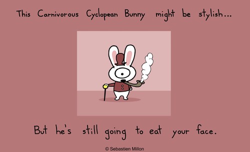 Cartoon: Cyclop Bunny (medium) by sebreg tagged bunny,rabbit,cyclop,silly,humor,fun