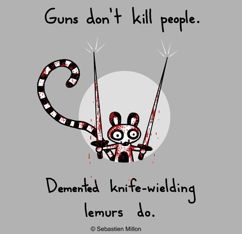 Cartoon: Demented Lemur (medium) by sebreg tagged lemurs,cartoon,silly,dark,macabre