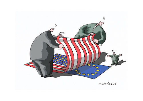 Cartoon: Die Entdeckung Europas (medium) by Mattiello tagged konflikt,usa,eu,trump,vorherrschaft,emanzipation,konflikt,usa,eu,trump,vorherrschaft,emanzipation