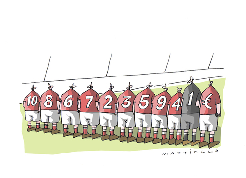 Cartoon: Elf (medium) by Mattiello tagged fussball,kommerz,fußball,fussball,mannschaft,kommerz,wm
