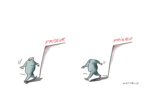 Cartoon: Frisör (medium) by Mattiello tagged friseur,haare,kopf,friseur,haare,kopf