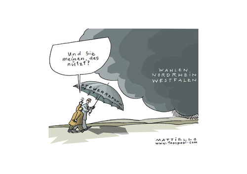 Cartoon: Gerüstet? (medium) by Mattiello tagged nrw,wahlen,wahlprognosen,schnellschuss,steuerreform,steuerreform,schnellschuss,wahlprognosen,wahlen,nrw,wahl