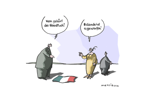 Cartoon: Handtuch (medium) by Mattiello tagged frankreich,hollande,praesidentschaftswahlen,verzicht,kandidatur,frankreich,hollande,praesidentschaftswahlen,verzicht,kandidatur