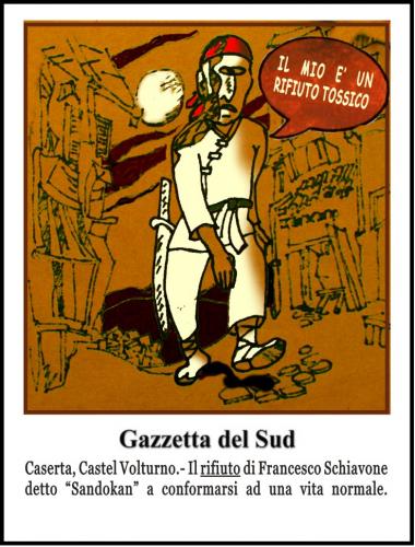 Cartoon: Sandokan (medium) by yalisanda tagged camorra,sandokan,caserta,volturno,rifiuto,tossico,comics,cartoon,drawing,man
