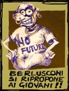 Cartoon: No Future (small) by yalisanda tagged berlusconi government italy preoccuparsi giovani satira berlugnette crises