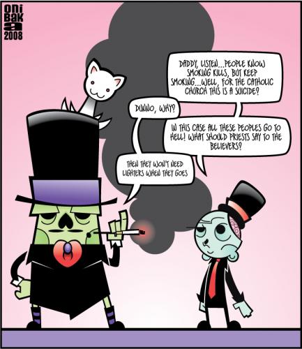 Cartoon: smoking kills remake (medium) by OniBaka tagged cartoon,strip,smoking,dark,horror
