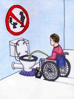 Cartoon: Sitzen (medium) by eschborn tagged toilette,rollstuhl