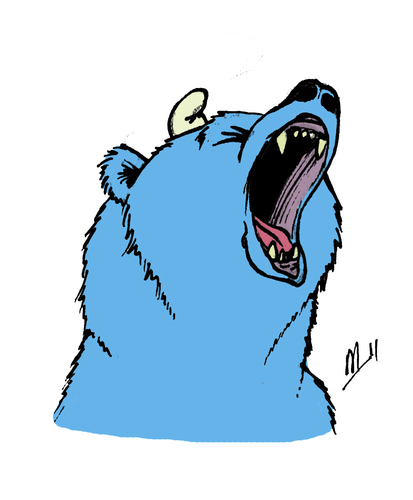 Cartoon: Bearsmurf (medium) by vanolmen tagged smurf,bear,cry,blue
