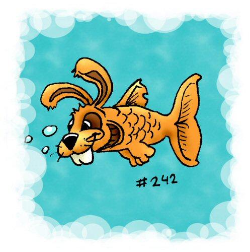 Cartoon: Hydrabbit (medium) by vanolmen tagged rabbit,goldfish