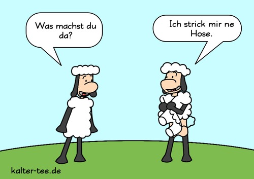 Cartoon: Hose (medium) by kowo tagged hose,schaf,schafe