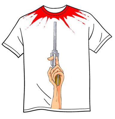 Cartoon: a bloody tee shirt (medium) by FredCoince tagged tee,shirt,humor