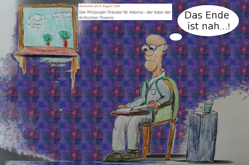 Cartoon: 50 jahre tot (medium) by ab tagged adorno,deutsch,kultur,todestag