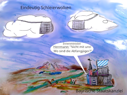 Cartoon: Bayern Wetter (medium) by ab tagged bayern,himmel,wolken,politik,sicherheit