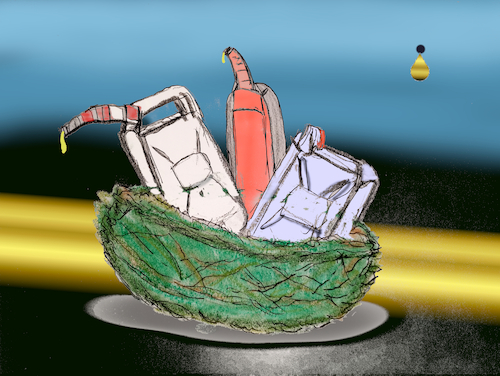 Cartoon: das beste ostergeschenk (medium) by ab tagged ostern,deutschland,osternest,benzin,kanister,iran,usa,krieg,öl,erdöl,blockade,krise,tankstelle,preis