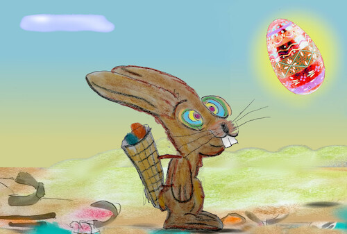 Cartoon: easter magic (medium) by ab tagged easter,ostern,rabbit,osterhase,egg,osterei