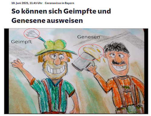 Cartoon: eindeutig (medium) by ab tagged corona,impfung,krankheit,bayern,gesund,bier,tracht