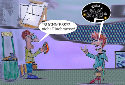 Cartoon: frankfurt (medium) by ab tagged stadt,buch,bücher,messe