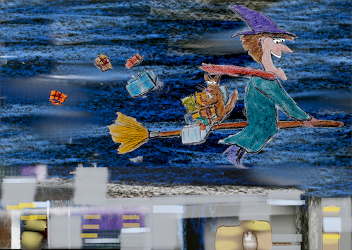 Cartoon: happy befana (medium) by ab tagged januar,befana,hexe,geschenke,italieen,brauchtum,heilig,drei,könig,winter