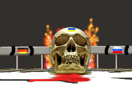 Cartoon: helfer (medium) by ab tagged eu,deutschland,germoney,war,krieg,ukraine,russland,economy,wirtschaft,geld,gewinn,öl,gas