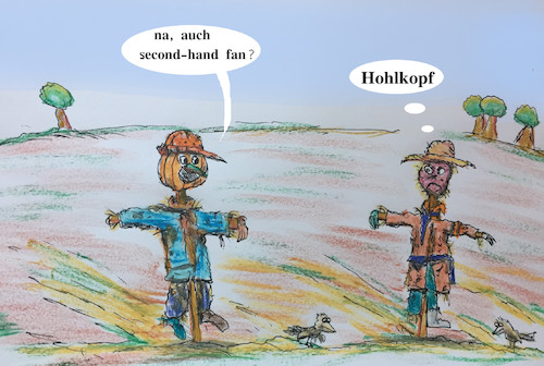 Cartoon: herbstmode (medium) by ab tagged herbst,feld,vogelscheuche,kleidung