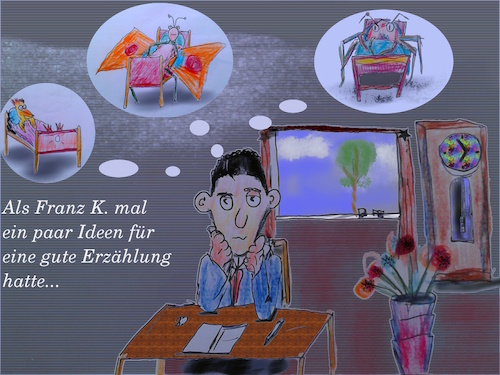 Cartoon: Literatur Geschichte (medium) by ab tagged literatur,kafka,buch,schreiben