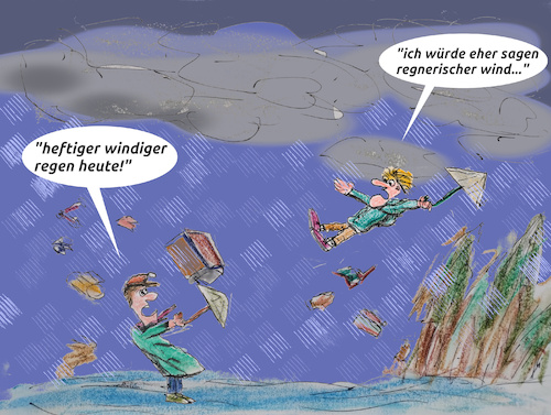 Cartoon: montag (medium) by ab tagged wetter,regen,wind,sturm,deutschland